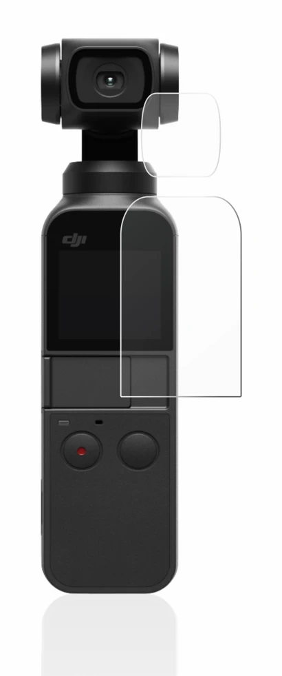 Image de l'appareil DJI Osmo Pocket (Affichage + Lentille) avec une grande variété de protections d'écran.