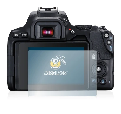 Image de l'appareil Canon EOS 250D avec une grande variété de protections d'écran.