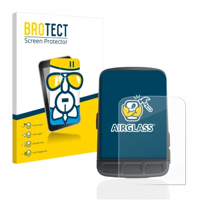 Face avant d’un emballage produit avec le logo de la marque BROTECT. À côté, l’appareil Wahoo Elemnt Roam est représenté avec 