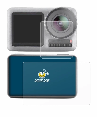 Image de l'appareil DJI Osmo Action avec une grande variété de protections d'écran.