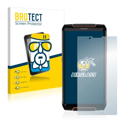 Face avant d’un emballage produit avec le logo de la marque BROTECT. À côté, l’appareil Cubot King Kong 3 est représenté avec 