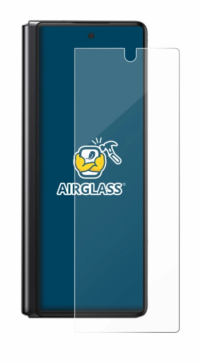 Image de l'appareil Samsung Galaxy Z Fold 2 5G avec une grande variété de protections d'écran.