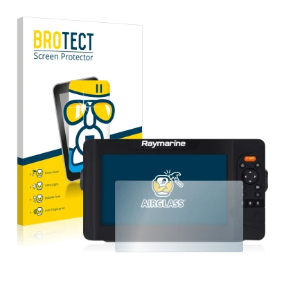 Face avant d’un emballage produit avec le logo de la marque BROTECT. À côté, l’appareil Raymarine Element 7 HV est représenté