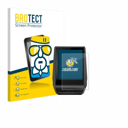 Face avant d’un emballage produit avec le logo de la marque BROTECT. À côté, l’appareil Bosch Nyon 2020 est représenté avec la