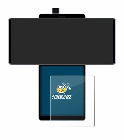 Image de l'appareil LG Wing (Affichage arrière) avec une grande variété de protections d'écran.