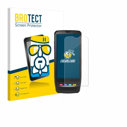 Face avant d’un emballage produit avec le logo de la marque BROTECT. À côté, l’appareil Casio IT-G650 est représenté avec la p