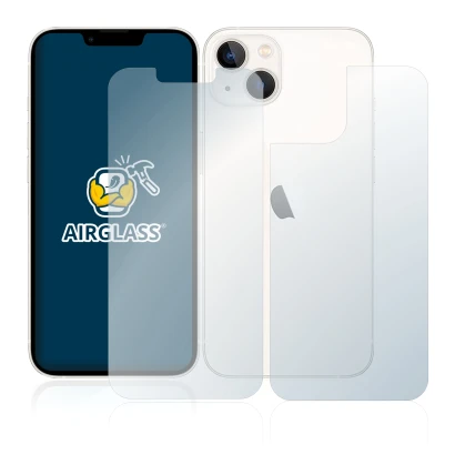 Image de l'appareil Apple iPhone 13 (Avant+Arrière) avec une grande variété de protections d'écran.