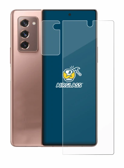 Image de l'appareil Samsung Galaxy Z Fold 2 5G (Avant+Caméra) avec une grande variété de protections d'écran.