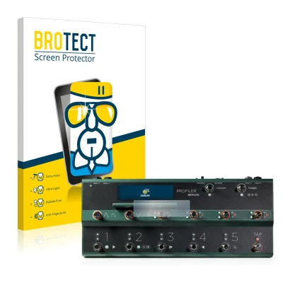 Face avant d’un emballage produit avec le logo de la marque BROTECT. À côté, l’appareil Kemper Profiler Remote est représenté 