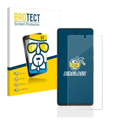 Face avant d’un emballage produit avec le logo de la marque BROTECT. À côté, l’appareil Google Pixel 7 est représenté avec la 