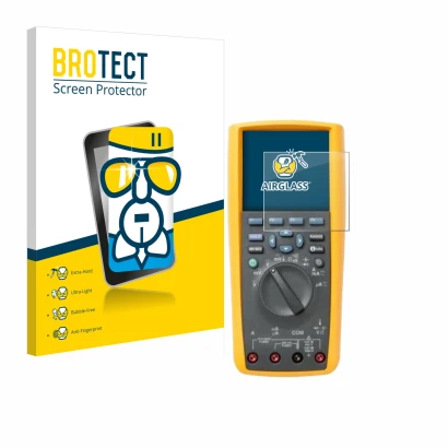 Face avant d’un emballage produit avec le logo de la marque BROTECT. À côté, l’appareil Fluke 287 est représenté avec la prote