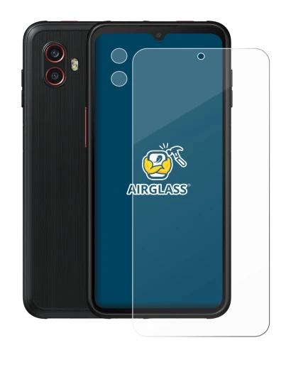 Image de l'appareil Samsung Galaxy Xcover 6 Pro (Avant+Caméra) avec une grande variété de protections d'écran.