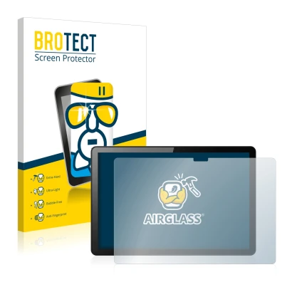 Face avant d’un emballage produit avec le logo de la marque BROTECT. À côté, l’appareil Lenovo Tab M10 (3ème Gen.) est représe