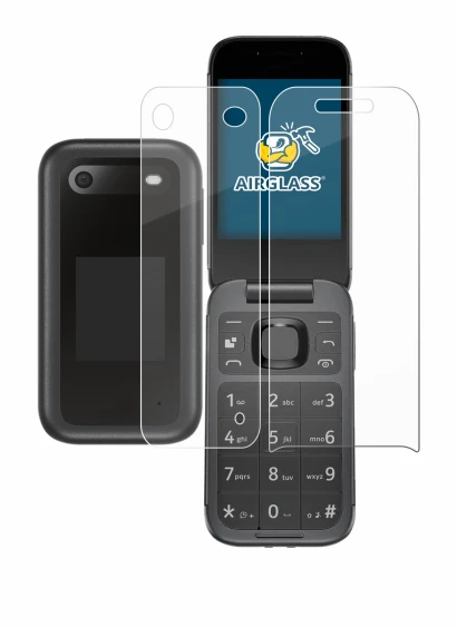 Image de l'appareil Nokia 2660 Flip (Avant+Arrière) avec une grande variété de protections d'écran.