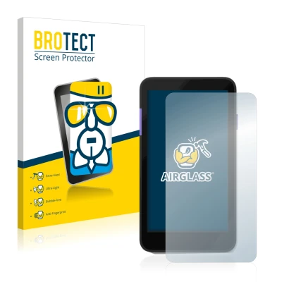 Face avant d’un emballage produit avec le logo de la marque BROTECT. À côté, l’appareil Zettle Terminal (by Paypal) est représ