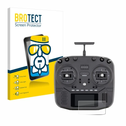 Face avant d’un emballage produit avec le logo de la marque BROTECT. À côté, l’appareil Radiomaster Boxer est représenté avec 