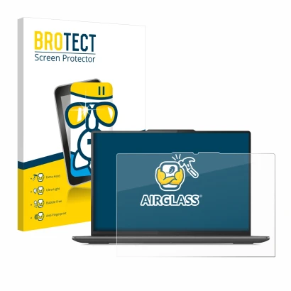 Face avant d’un emballage produit avec le logo de la marque BROTECT. À côté, l’appareil Lenovo Yoga Pro 9i Gen 8 16" est repré