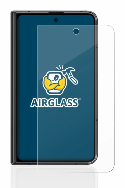 Image de l'appareil Google Pixel Fold (Affichage externe) avec une grande variété de protections d'écran.