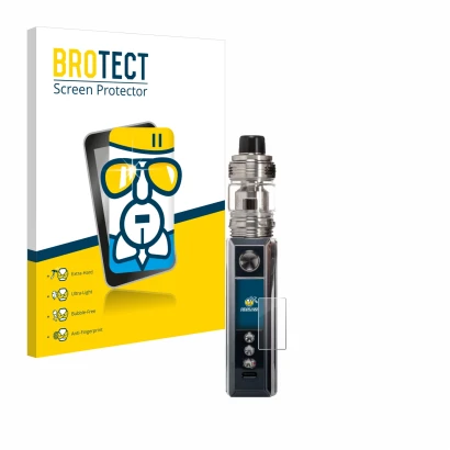 Face avant d’un emballage produit avec le logo de la marque BROTECT. À côté, l’appareil Voopoo Drag M100S est représenté avec