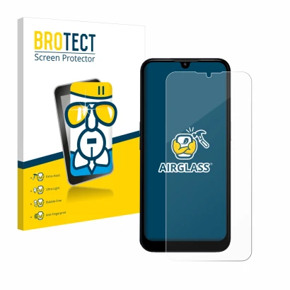 Face avant d’un emballage produit avec le logo de la marque BROTECT. À côté, l’appareil Doro 8200 est représenté avec la prote