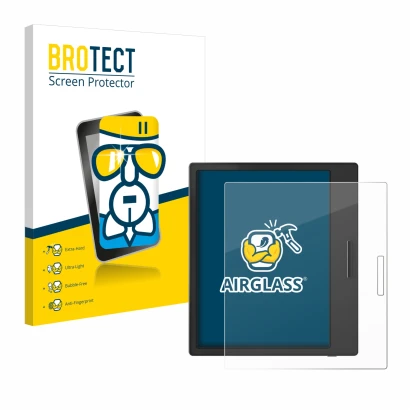 Face avant d’un emballage produit avec le logo de la marque BROTECT. À côté, l’appareil Boox Page est représenté avec la prote