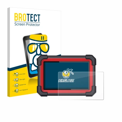 Face avant d’un emballage produit avec le logo de la marque BROTECT. À côté, l’appareil Launch X-431 CRP 919E BT est représent