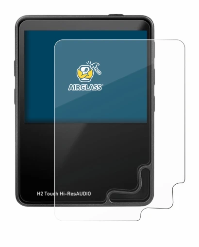Image de l'appareil HifiWalker H2 touch avec une grande variété de protections d'écran.
