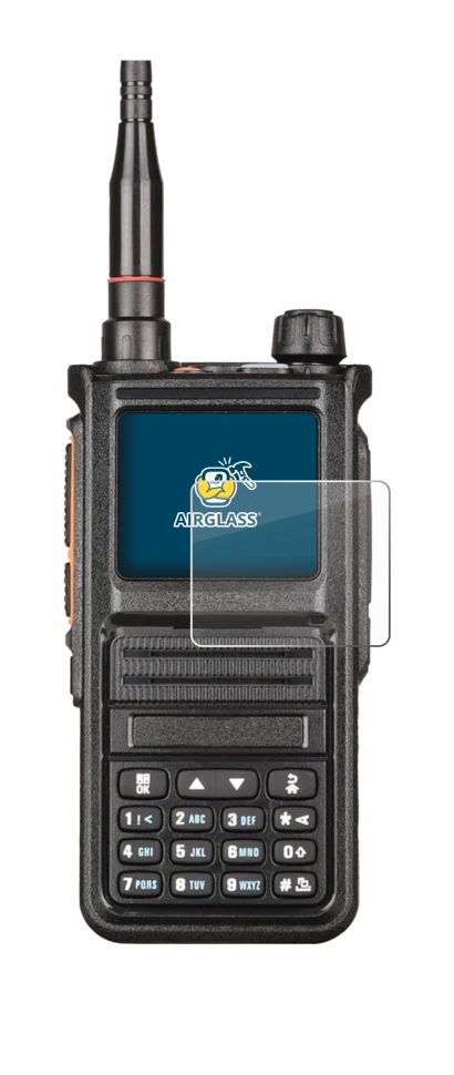 Image de l'appareil Radtel RT-470X avec une grande variété de protections d'écran.