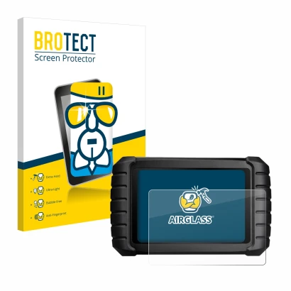 Face avant d’un emballage produit avec le logo de la marque BROTECT. À côté, l’appareil iCarsoft CR Max est représenté avec la