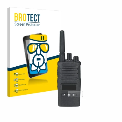 Face avant d’un emballage produit avec le logo de la marque BROTECT. À côté, l’appareil Motorola XT460 est représenté avec la