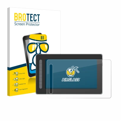 Face avant d’un emballage produit avec le logo de la marque BROTECT. À côté, l’appareil XP-Pen Artist 12 (2e Gen.) est représe