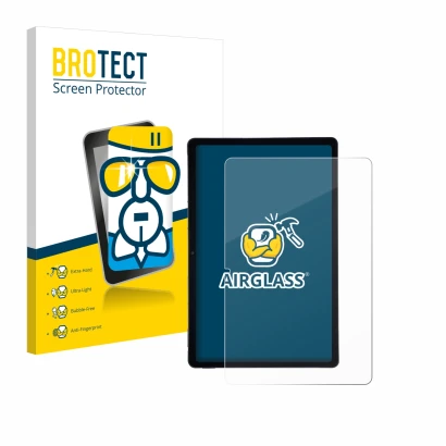 Face avant d’un emballage produit avec le logo de la marque BROTECT. À côté, l’appareil AGM Pad P2 est représenté avec la prot