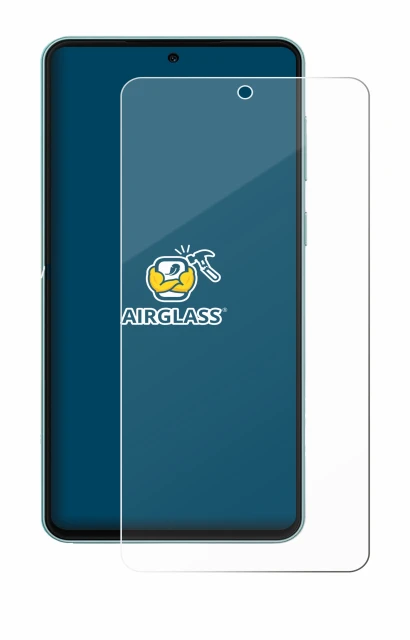 Image de l'appareil Samsung Galaxy M55 avec une grande variété de protections d'écran.