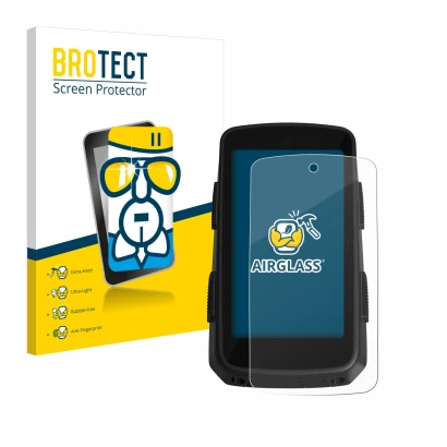 Face avant d’un emballage produit avec le logo de la marque BROTECT. À côté, l’appareil Hammerhead Karoo 3 est représenté avec