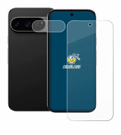 Image de l'appareil Google Pixel 9 Pro XL (Avant+Caméra) avec une grande variété de protections d'écran.