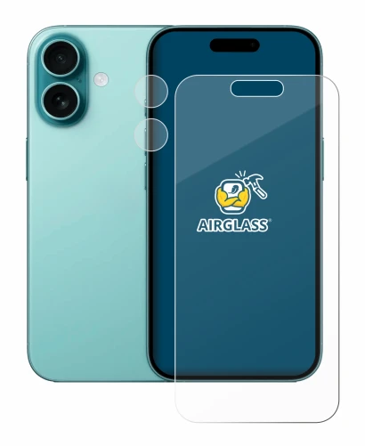 Image de l'appareil Apple iPhone 16 (Avant+Caméra) avec une grande variété de protections d'écran.