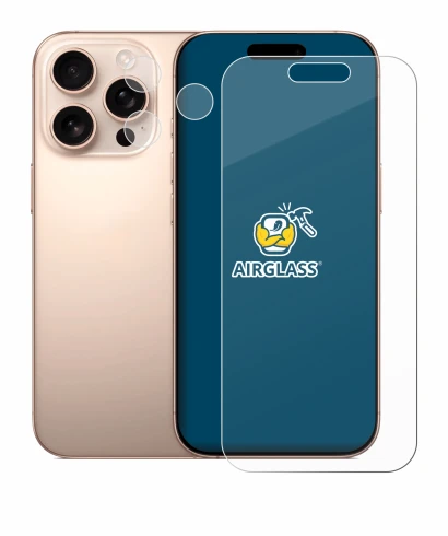 Image de l'appareil Apple iPhone 16 Pro (Avant+Caméra) avec une grande variété de protections d'écran.