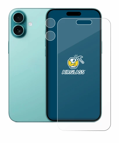 Image de l'appareil Apple iPhone 16 Plus (Avant+Caméra) avec une grande variété de protections d'écran.