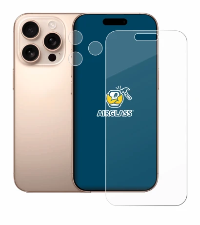 Image de l'appareil Apple iPhone 16 Pro Max (Avant+Caméra) avec une grande variété de protections d'écran.