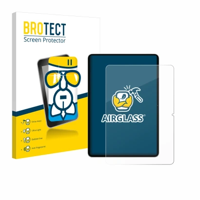 Face avant d’un emballage produit avec le logo de la marque BROTECT. À côté, l’appareil Xiaomi Pad 7 est représenté avec la pr