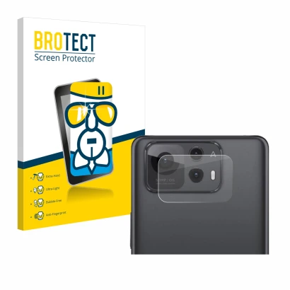 Face avant d’un emballage produit avec le logo de la marque BROTECT. À côté, l’appareil ASUS ZenFone 12 Ultra (Caméra UNIQUEME