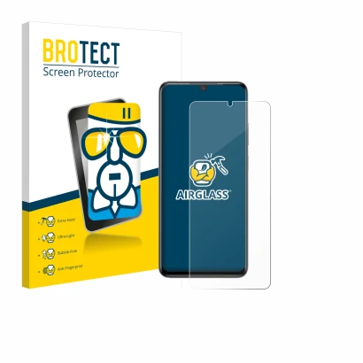 Face avant d’un emballage produit avec le logo de la marque BROTECT. À côté, l’appareil ZTE Blade V70 Max est représenté avec
