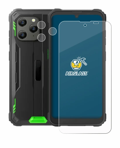 Image de l'appareil Blackview BV5300 Plus (Avant+Caméra) avec une grande variété de protections d'écran.