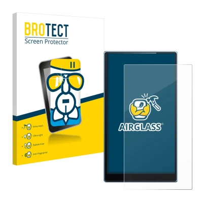 Face avant d’un emballage produit avec le logo de la marque BROTECT. À côté, l’appareil FiiO JM21 est représenté avec la prote