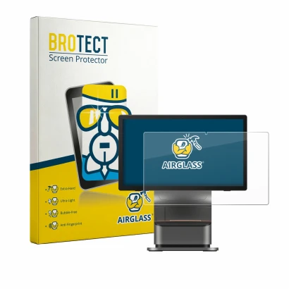 Face avant d’un emballage produit avec le logo de la marque BROTECT. À côté, l’appareil Sunmi T3 Pro Max est représenté avec l