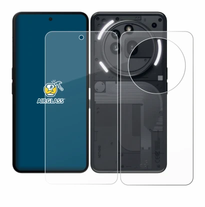 Image de l'appareil Nothing Phone (3a) Pro (Avant+Arrière) avec une grande variété de protections d'écran.
