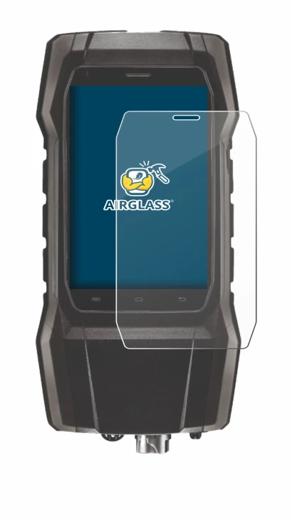 Image de l'appareil Testo 300 avec une grande variété de protections d'écran.