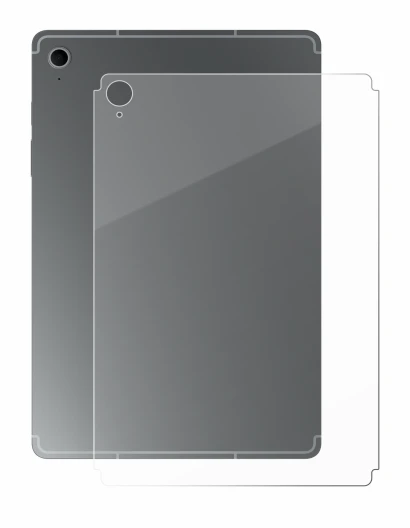 Image de l'appareil Samsung Galaxy Tab S10 FE (Arrière) avec une grande variété de protections d'écran.