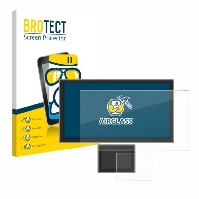 Face avant d’un emballage produit avec le logo de la marque BROTECT. À côté, l’appareil Icom IC-7760 est représenté avec la pr