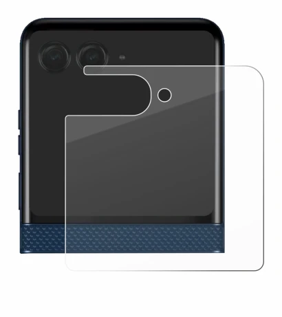 Image de l'appareil Motorola Razr 60 (Affichage arrière) avec une grande variété de protections d'écran.